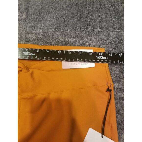Happily Grey Women's Sz XL Terracotta Orange Twist Front Flare‎ Leg Leggings - Picture 8 of 10